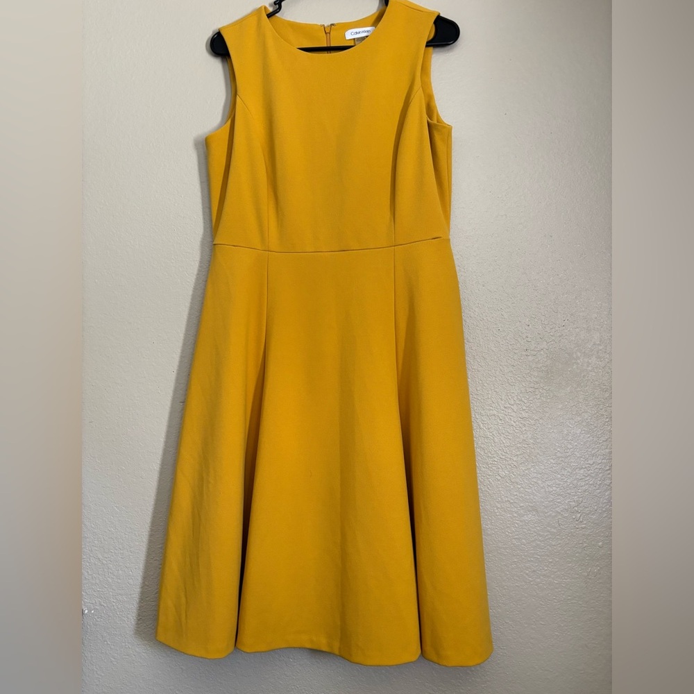 Calvin Klein Yellow Sweetheart Strapless Sundress Size 8